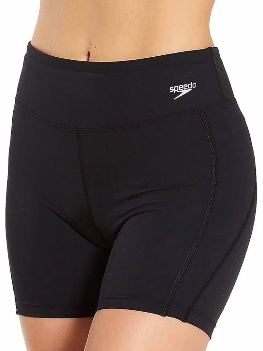Speedo Black High-Rise Swim Bike Shorts